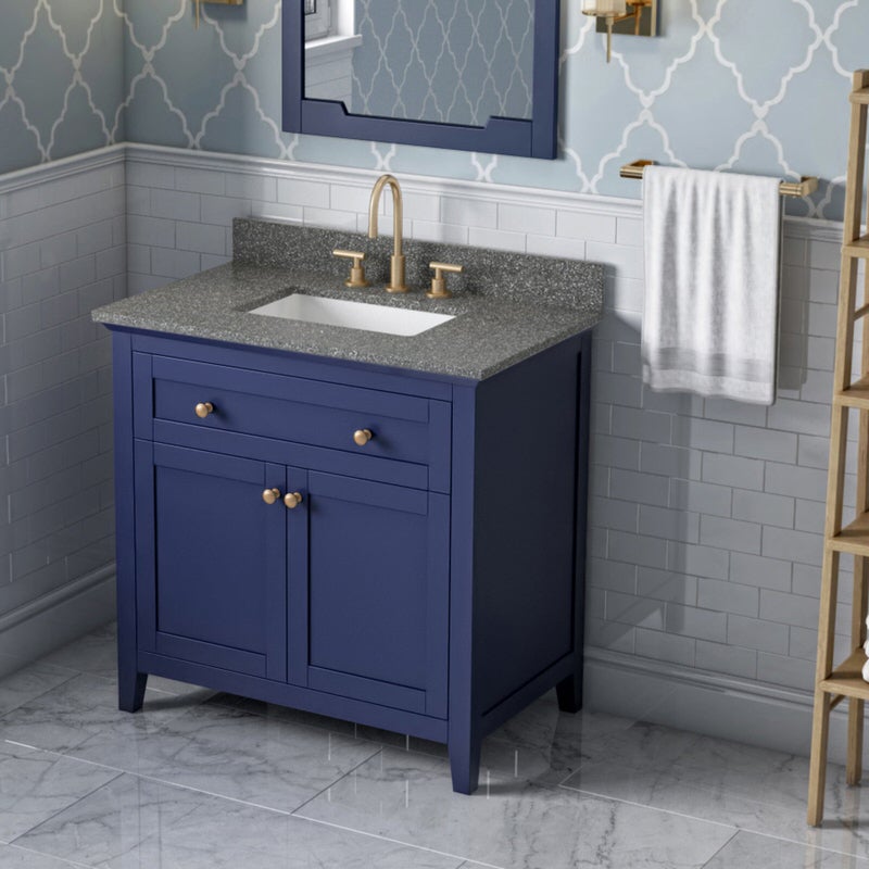 Jeffrey Alexander - Jeffrey Alexander Chatham 36 - inch Bathroom Vanity with Top - VKITCHA36BLBOR - Home Luxury USA