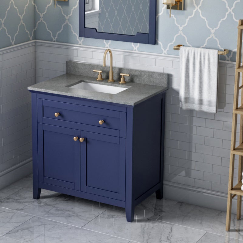 Jeffrey Alexander - Jeffrey Alexander Chatham 36 - inch Bathroom Vanity with Top - VKITCHA36BLSGR - Home Luxury USA