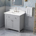 Jeffrey Alexander - Jeffrey Alexander Chatham 36 - inch Bathroom Vanity with Top - VKITCHA36GRCQR - Home Luxury USA