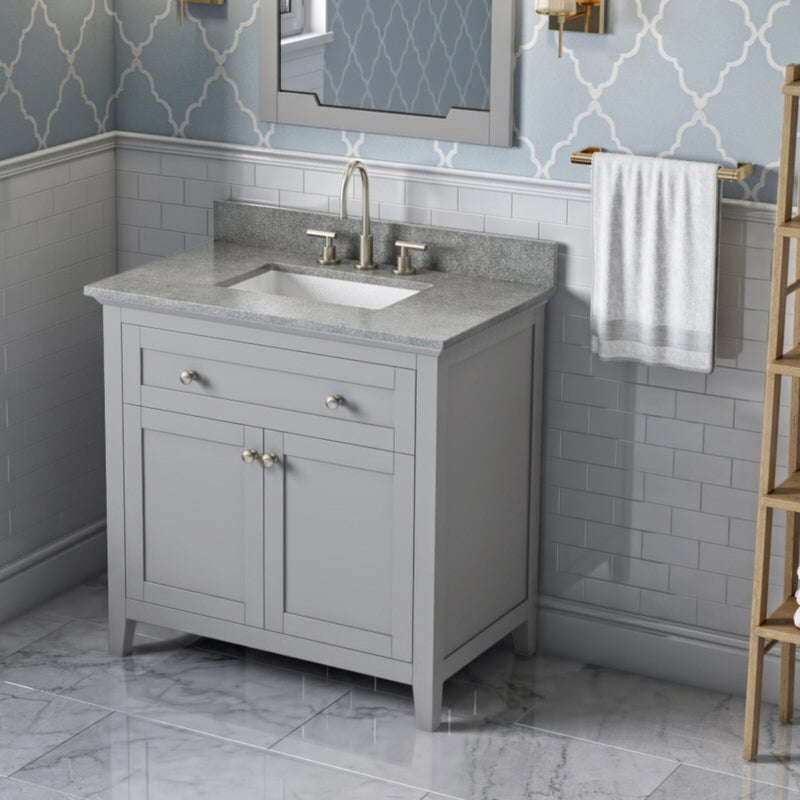 Jeffrey Alexander - Jeffrey Alexander Chatham 36 - inch Bathroom Vanity with Top - VKITCHA36GRSGR - Home Luxury USA