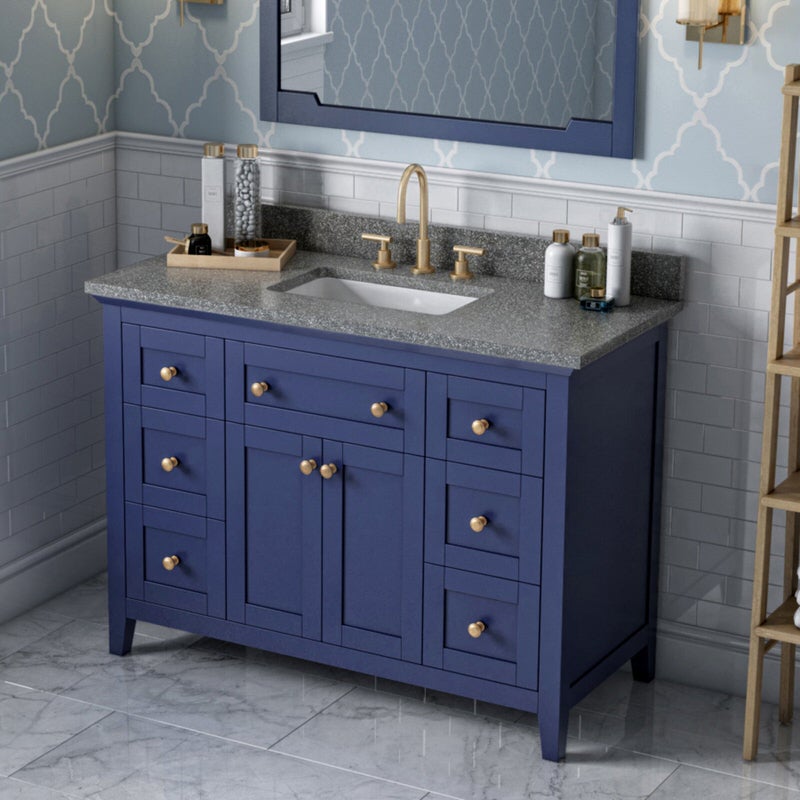 Jeffrey Alexander - Jeffrey Alexander Chatham 48 - inch Bathroom Vanity with Top - VKITCHA48BLBOR - Home Luxury USA