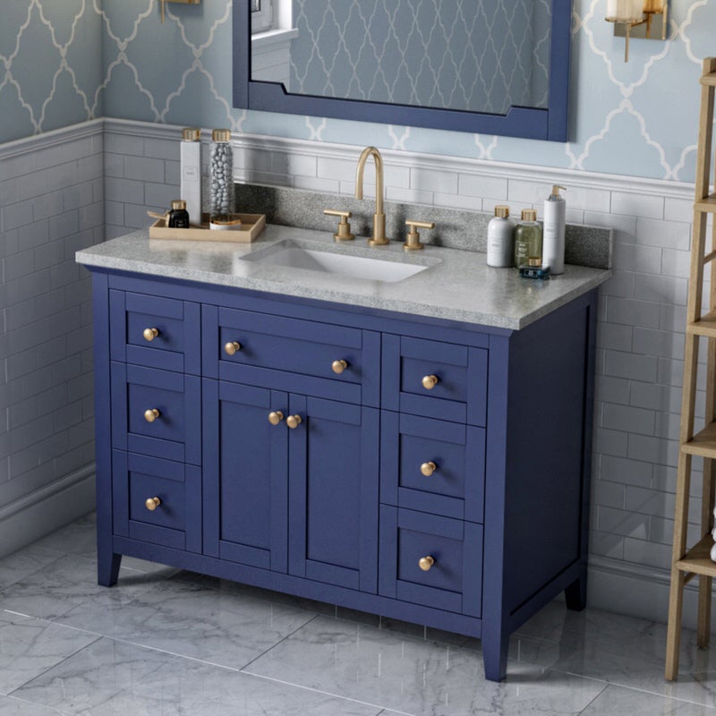 Jeffrey Alexander - Jeffrey Alexander Chatham 48 - inch Bathroom Vanity with Top - VKITCHA48BLSGR - Home Luxury USA