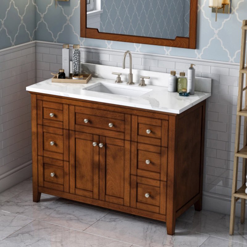 Jeffrey Alexander - Jeffrey Alexander Chatham 48 - inch Bathroom Vanity with Top - VKITCHA48CHCQR - Home Luxury USA