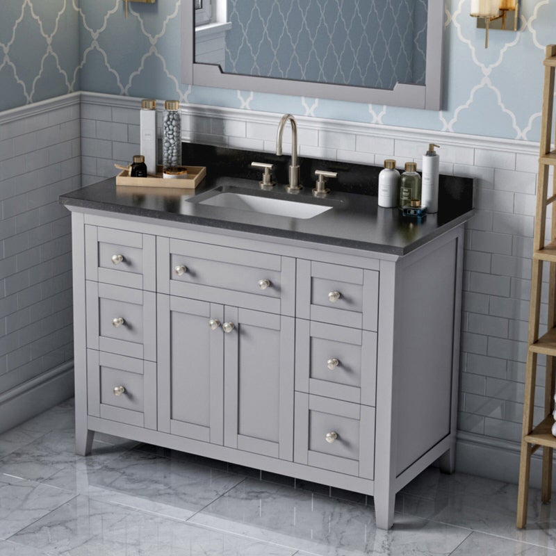 Jeffrey Alexander - Jeffrey Alexander Chatham 48 - inch Bathroom Vanity with Top - VKITCHA48GRBGR - Home Luxury USA