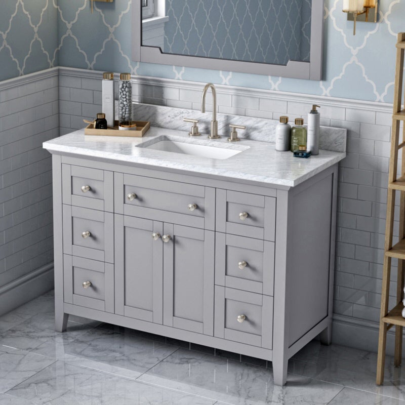 Jeffrey Alexander - Jeffrey Alexander Chatham 48 - inch Bathroom Vanity with Top - VKITCHA48GRWCR - Home Luxury USA