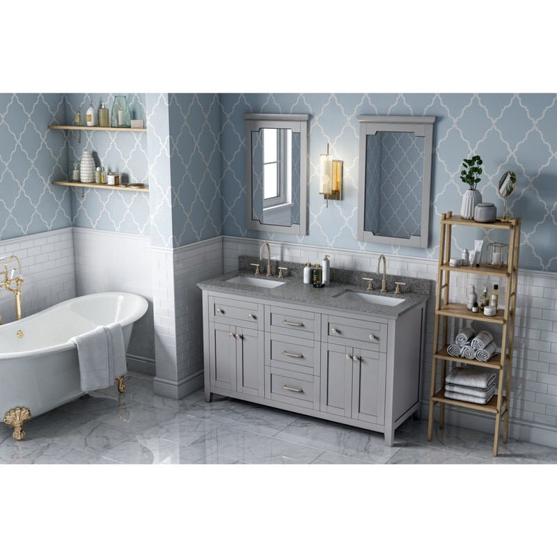 Jeffrey Alexander - Jeffrey Alexander Chatham 60 - inch Double Sink Bathroom Vanity - VKITCHA60GRBOR - Home Luxury USA