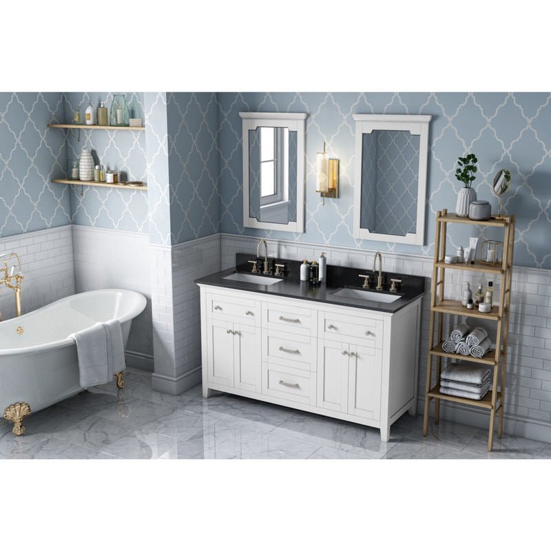 Jeffrey Alexander - Jeffrey Alexander Chatham 60 - inch Double Sink Bathroom Vanity - VKITCHA60WHBGR - Home Luxury USA