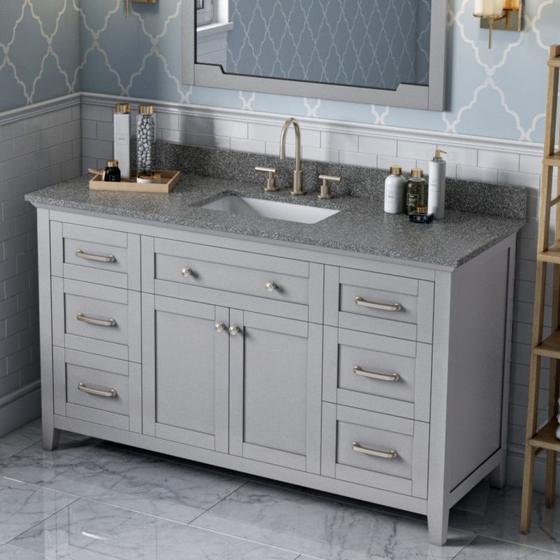 Jeffrey Alexander - Jeffrey Alexander Chatham 60 - inch Single Sink Bathroom Vanity - VKITCHA60SGRBOR - Home Luxury USA