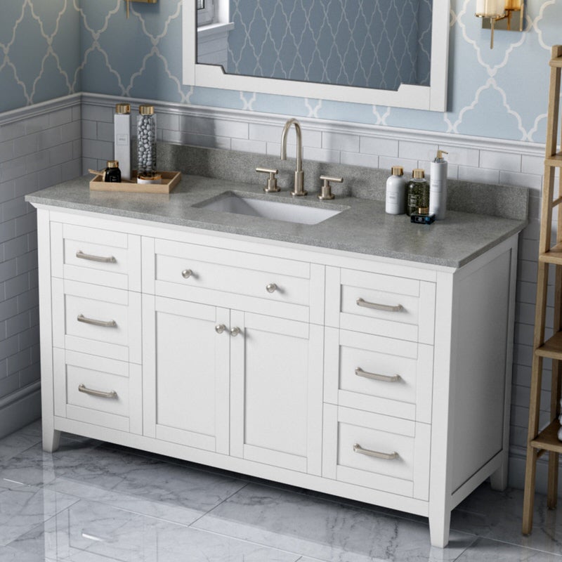 Jeffrey Alexander - Jeffrey Alexander Chatham 60 - inch Single Sink Bathroom Vanity - VKITCHA60SGRWCR - Home Luxury USA