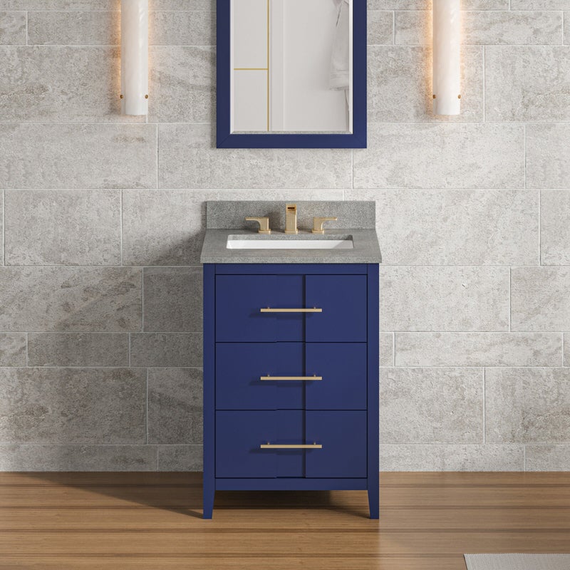 Jeffrey Alexander Katara 24-inch Single Bathroom Vanity with Top - SKU VKITKAT24BLSGR | Home Luxury USA