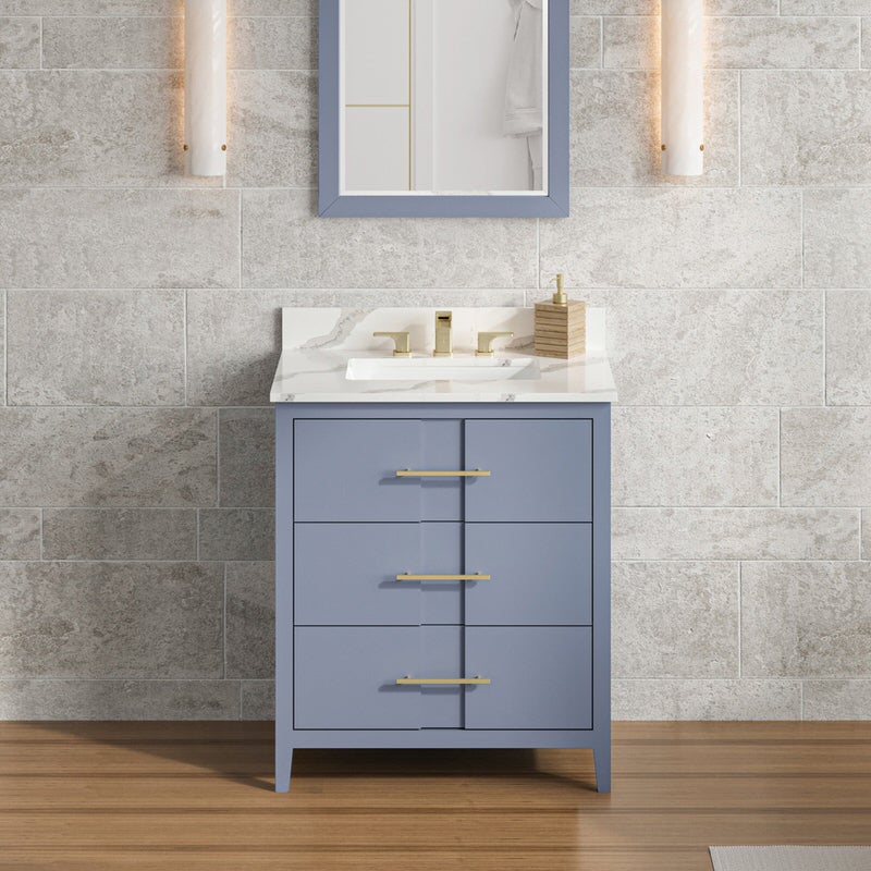 Jeffrey Alexander Katara 30-inch Single Bathroom Vanity with Top - SKU VKITKAT30BSCQR | Home Luxury USA