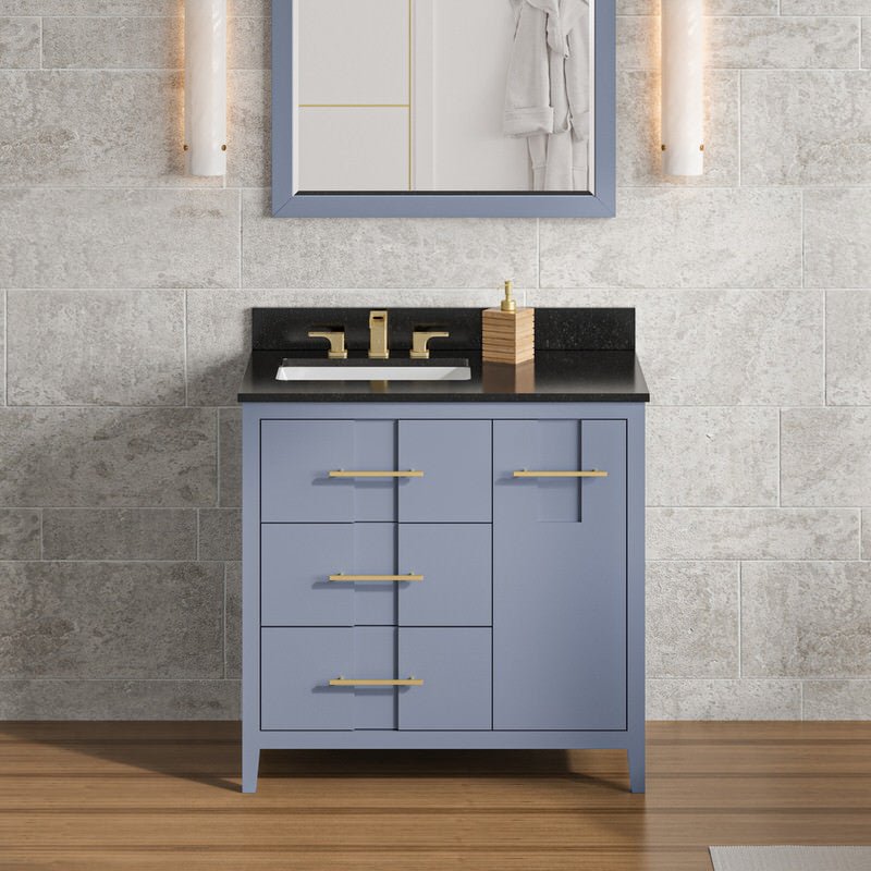 Jeffrey Alexander Katara 36-inch Single Bathroom Vanity with Top - SKU VKITKAT36BSBGR | Home Luxury USA