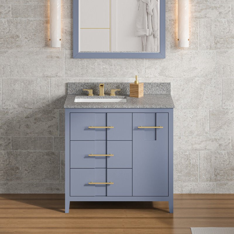 Jeffrey Alexander Katara 36-inch Single Bathroom Vanity with Top - SKU VKITKAT36BSBOR | Home Luxury USA