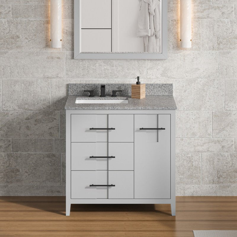 Jeffrey Alexander Katara 36-inch Single Bathroom Vanity with Top - SKU VKITKAT36GRBOR | Home Luxury USA