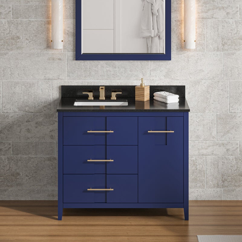 Jeffrey Alexander Katara 42-inch Single Bathroom Vanity with Top - SKU VKITKAT42BLBGR | Home Luxury USA