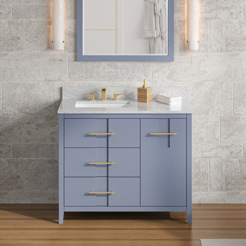 Jeffrey Alexander Katara 42-inch Single Bathroom Vanity with Top - SKU VKITKAT42BSWCR | Home Luxury USA