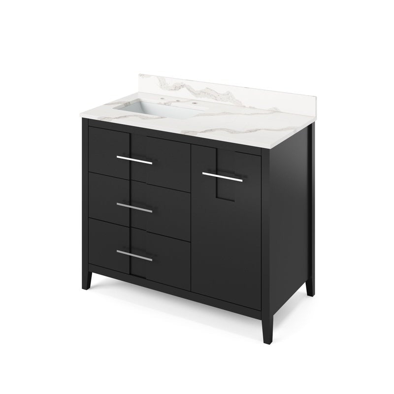 Jeffrey Alexander Katara 42-inch Single Bathroom Vanity with Top - SKU VKITKAT42BKBGR | Home Luxury USA