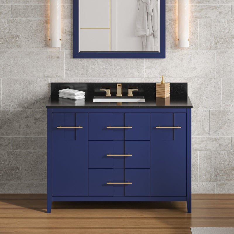 Jeffrey Alexander Katara 48-inch Single Bathroom Vanity with Top - SKU VKITKAT48BLBGR | Home Luxury USA