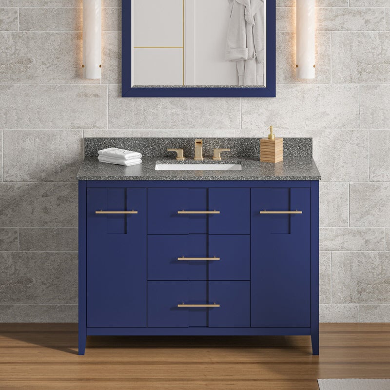 Jeffrey Alexander Katara 48-inch Single Bathroom Vanity with Top - SKU VKITKAT48BLBOR | Home Luxury USA