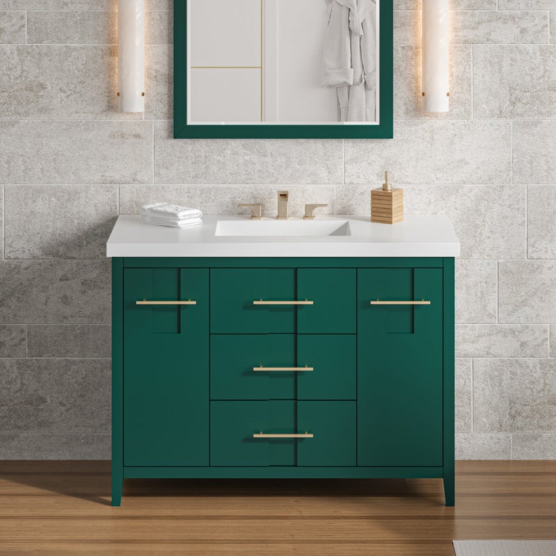 Jeffrey Alexander Katara 48-inch Single Bathroom Vanity with Top - SKU VKITKAT48GNLAR | Home Luxury USA