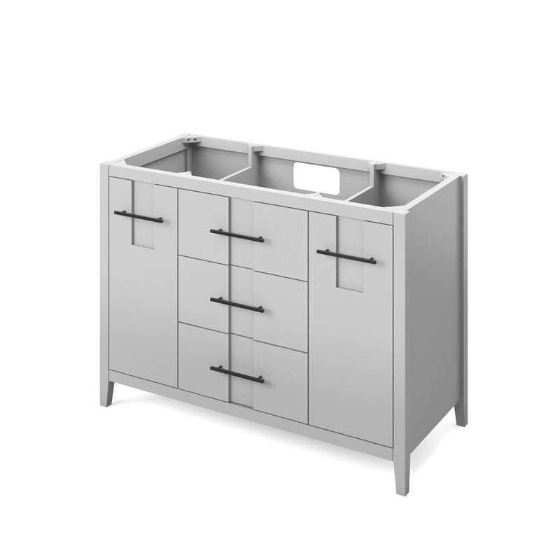 Jeffrey Alexander Katara 48-inch Single Bathroom Vanity with Top - SKU VKITKAT48BKBGR | Home Luxury USA