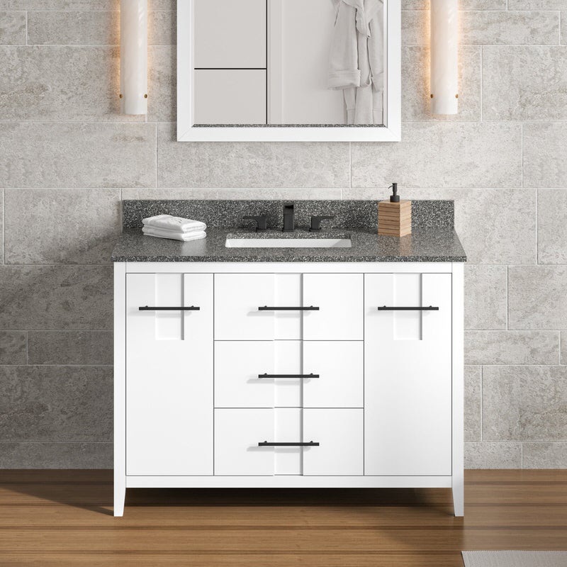 Jeffrey Alexander Katara 48-inch Single Bathroom Vanity with Top - SKU VKITKAT48WHBOR | Home Luxury USA