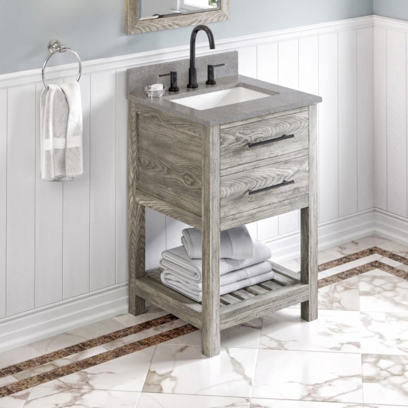 Jeffrey Alexander Wavecrest 24-inch Single Bathroom Vanity Set - SKU VKITWAV24WGSGR | Home Luxury USA