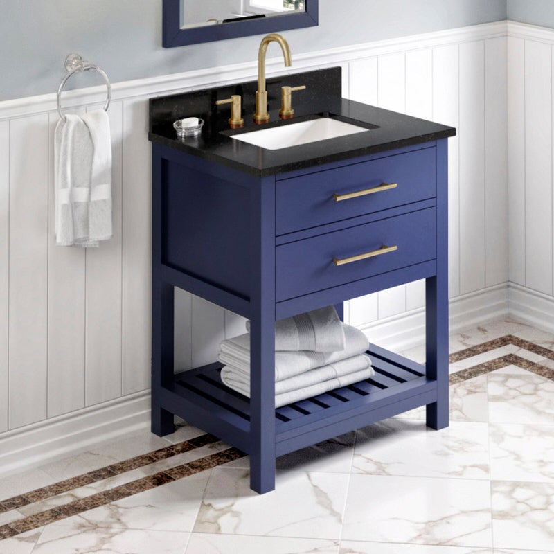 Jeffrey Alexander Wavecrest 30-inch Single Bathroom Vanity Set - SKU VKITWAV30BLBGR | Home Luxury USA