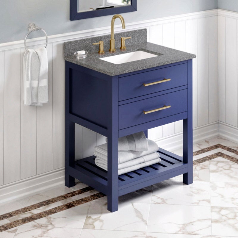 Jeffrey Alexander Wavecrest 30-inch Single Bathroom Vanity Set - SKU VKITWAV30BLBOR | Home Luxury USA