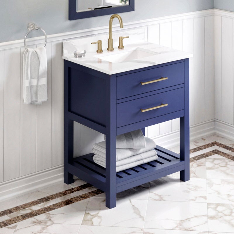 Jeffrey Alexander Wavecrest 30-inch Single Bathroom Vanity Set - SKU VKITWAV30BLCQR | Home Luxury USA