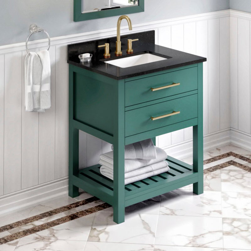 Jeffrey Alexander Wavecrest 30-inch Single Bathroom Vanity Set - SKU VKITWAV30GNBGR | Home Luxury USA