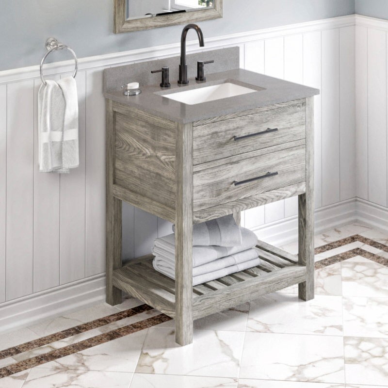 Jeffrey Alexander Wavecrest 30-inch Single Bathroom Vanity Set - SKU VKITWAV30WGSGR | Home Luxury USA