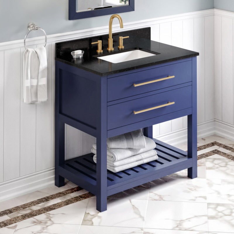 Jeffrey Alexander Wavecrest 36-inch Single Bathroom Vanity Set - SKU VKITWAV36BLBGR | Home Luxury USA