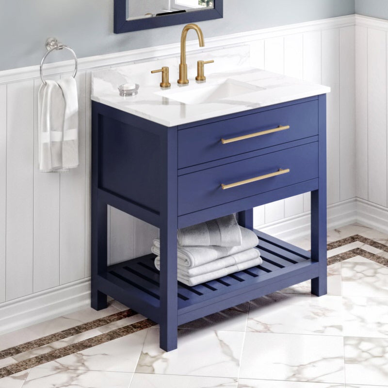 Jeffrey Alexander Wavecrest 36-inch Single Bathroom Vanity Set - SKU VKITWAV36BLCQR | Home Luxury USA