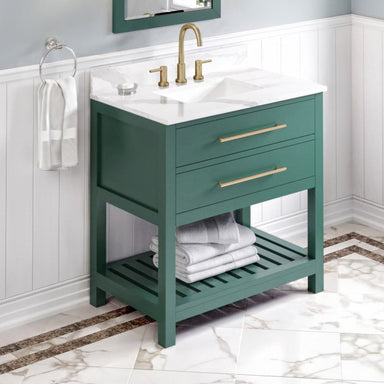 Jeffrey Alexander Wavecrest 36-inch Single Bathroom Vanity Set - SKU VKITWAV36GNCQR | Home Luxury USA