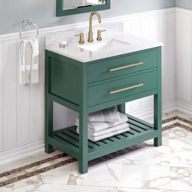 Jeffrey Alexander Wavecrest 36-inch Single Bathroom Vanity Set - SKU VKITWAV36GNWCR | Home Luxury USA