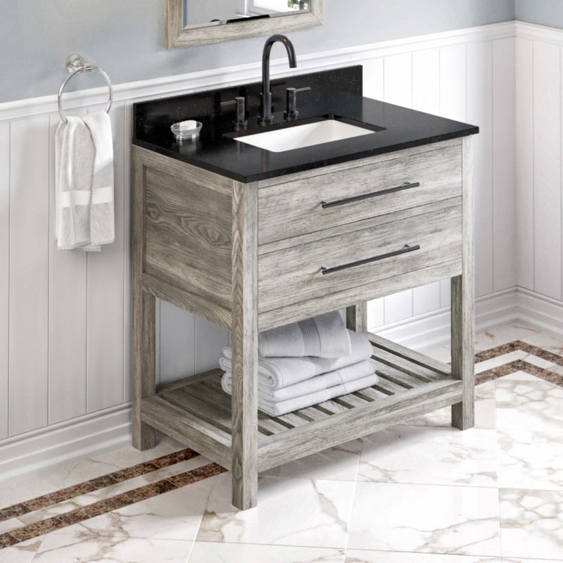 Jeffrey Alexander Wavecrest 36-inch Single Bathroom Vanity Set - SKU VKITWAV36WGBGR | Home Luxury USA