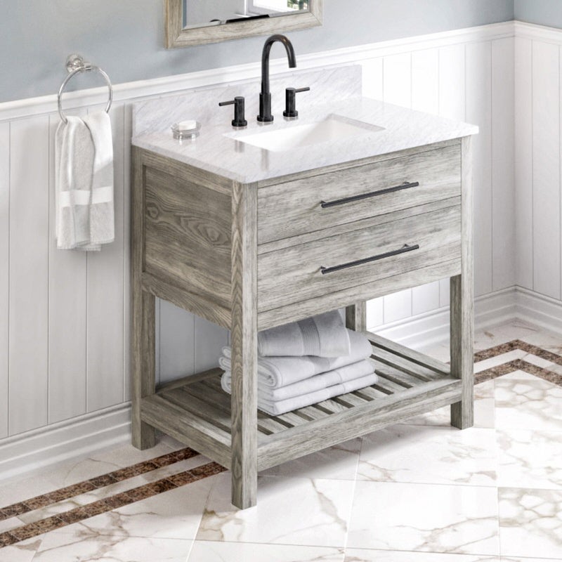 Jeffrey Alexander Wavecrest 36-inch Single Bathroom Vanity Set - SKU VKITWAV36WGWCR | Home Luxury USA