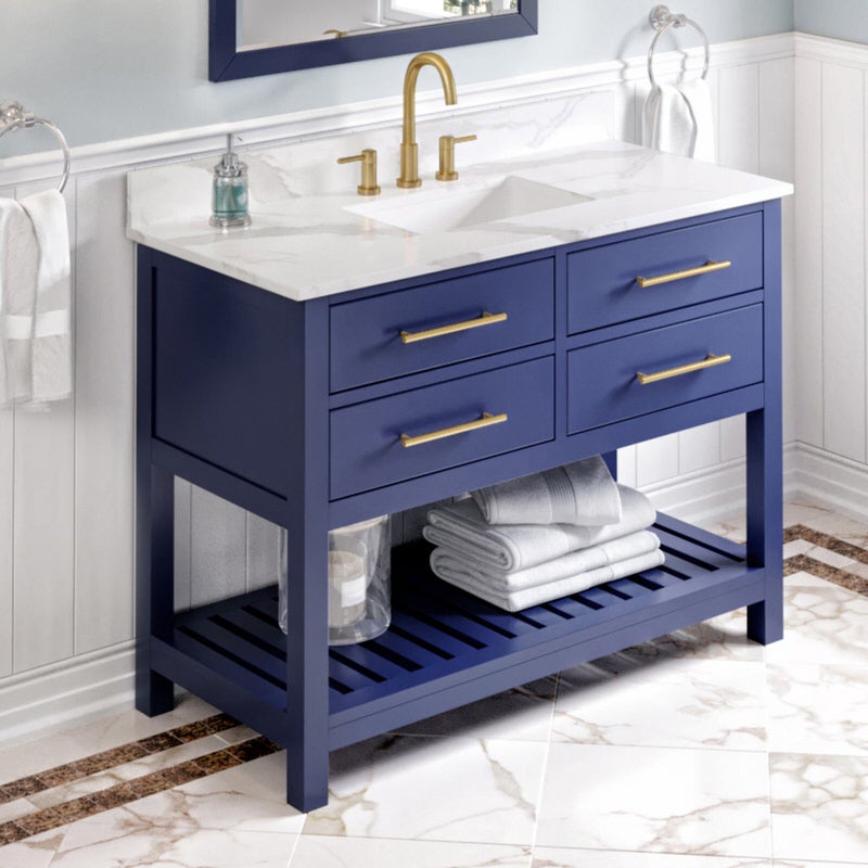 Jeffrey Alexander Wavecrest 48-inch Single Bathroom Vanity Set - SKU VKITWAV48BLCQR | Home Luxury USA