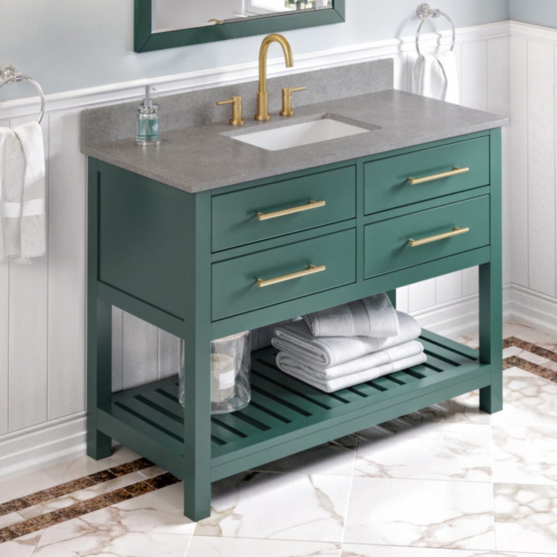 Jeffrey Alexander Wavecrest 48-inch Single Bathroom Vanity Set - SKU VKITWAV48GNSGR | Home Luxury USA