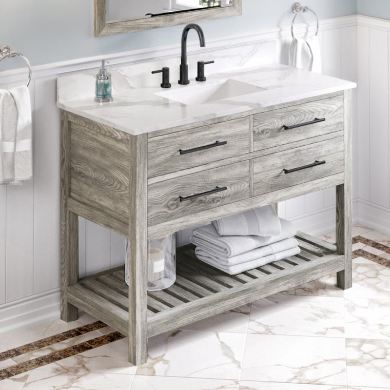 Jeffrey Alexander Wavecrest 48-inch Single Bathroom Vanity Set - SKU VKITWAV48WGCQR | Home Luxury USA