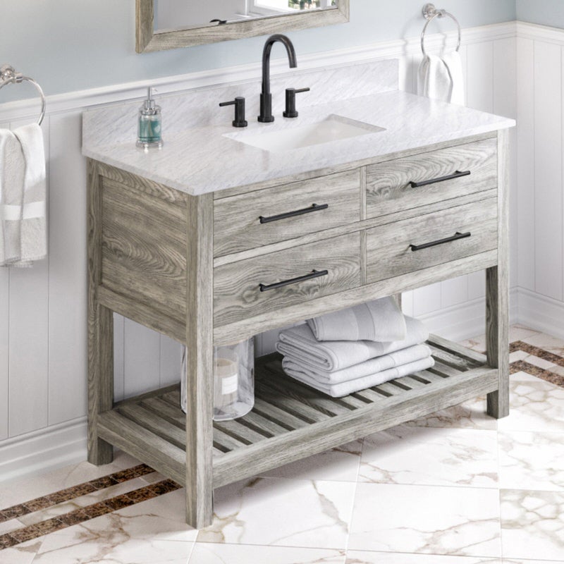 Jeffrey Alexander Wavecrest 48-inch Single Bathroom Vanity Set - SKU VKITWAV48WGWCR | Home Luxury USA