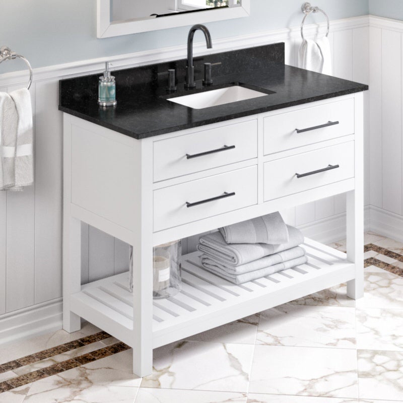 Jeffrey Alexander Wavecrest 48-inch Single Bathroom Vanity Set - SKU VKITWAV48WHBGR | Home Luxury USA