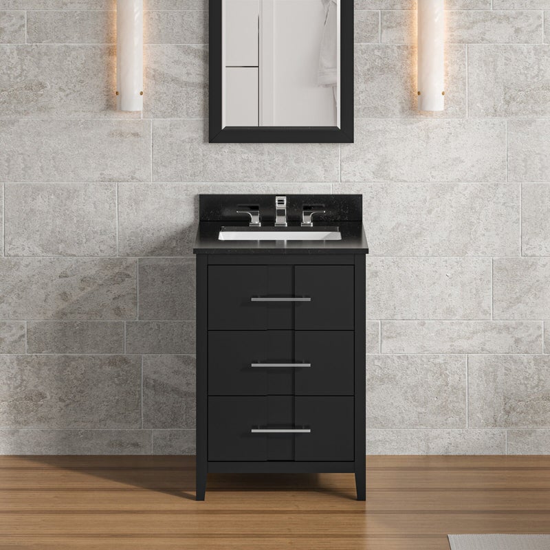 Jeffrey Alexander Katara 24-inch Single Bathroom Vanity With Top In Black From Home Luxury USA