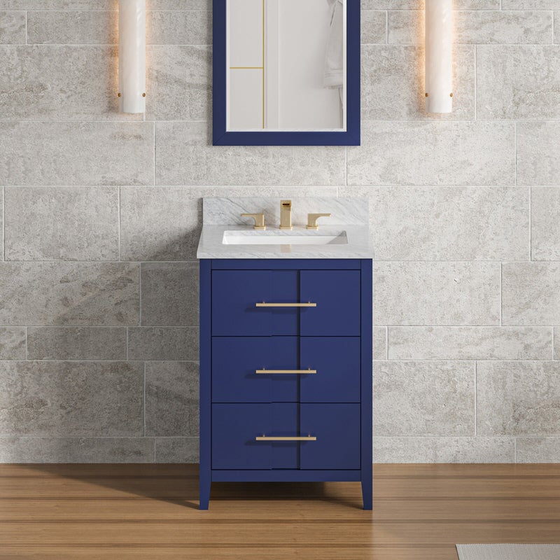 Jeffrey Alexander Katara 24-inch Single Bathroom Vanity With Top In Blue From Home Luxury USA