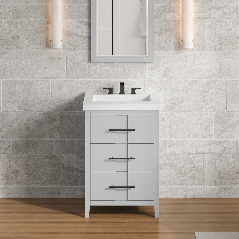 Jeffrey Alexander Katara 24-inch Single Bathroom Vanity With Top In Grey From Home Luxury USA