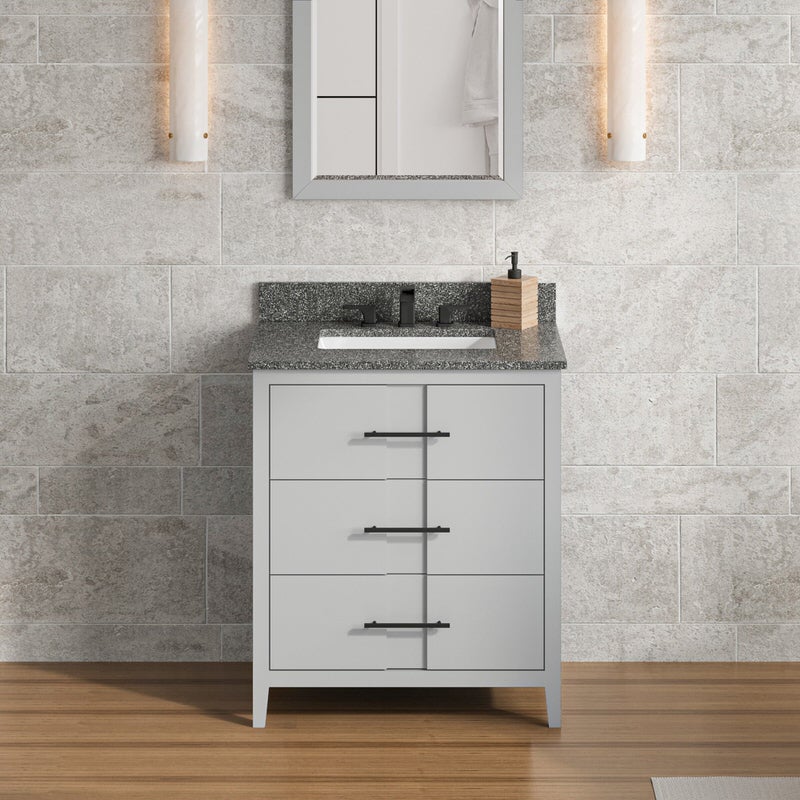Jeffrey Alexander Katara 30-inch Single Bathroom Vanity With Top In Grey From Home Luxury USA