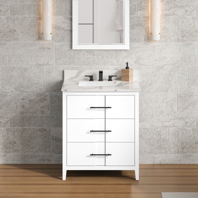Jeffrey Alexander Katara 30-inch Single Bathroom Vanity With Top In White From Home Luxury USA