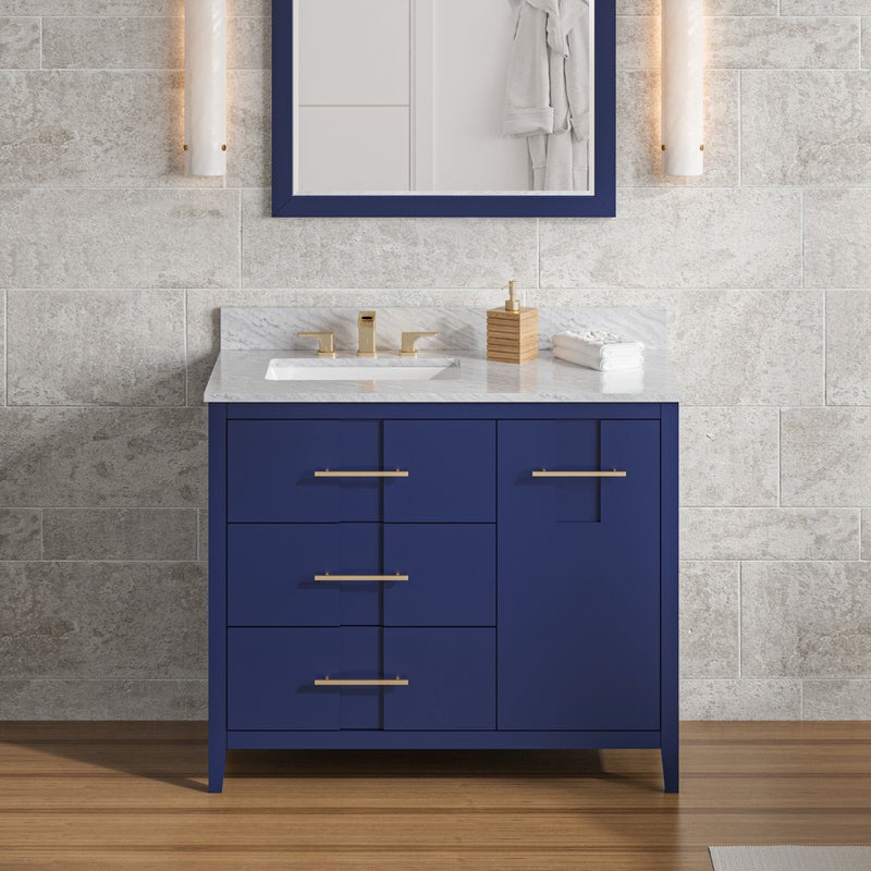 Jeffrey Alexander Katara 42-inch Single Bathroom Vanity With Top In Blue From Home Luxury USA