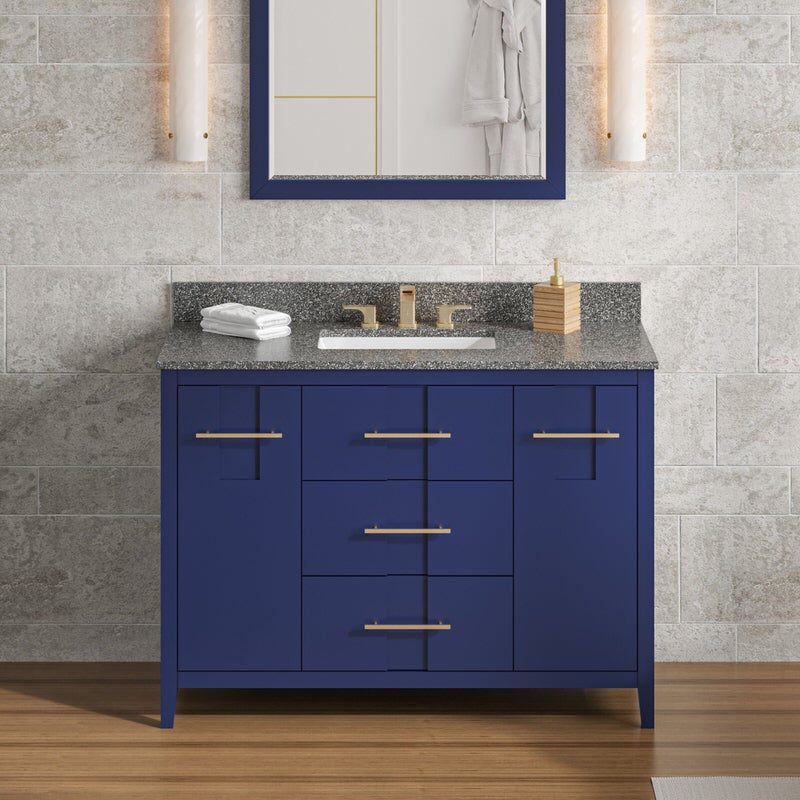 jeffrey alexander katara 42-inch single bathroom vanity with top in blue from home luxury usa